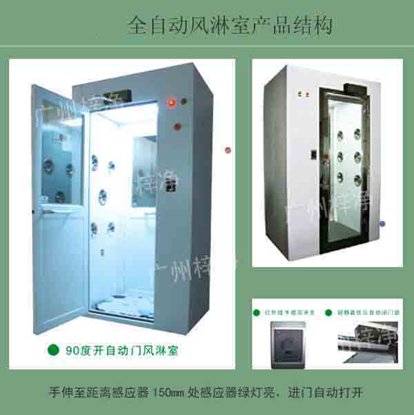 全自動(dòng)風(fēng)淋室又叫全自動(dòng)感應(yīng)吹淋器、全自動(dòng)感應(yīng)風(fēng)淋門、空氣吹淋室